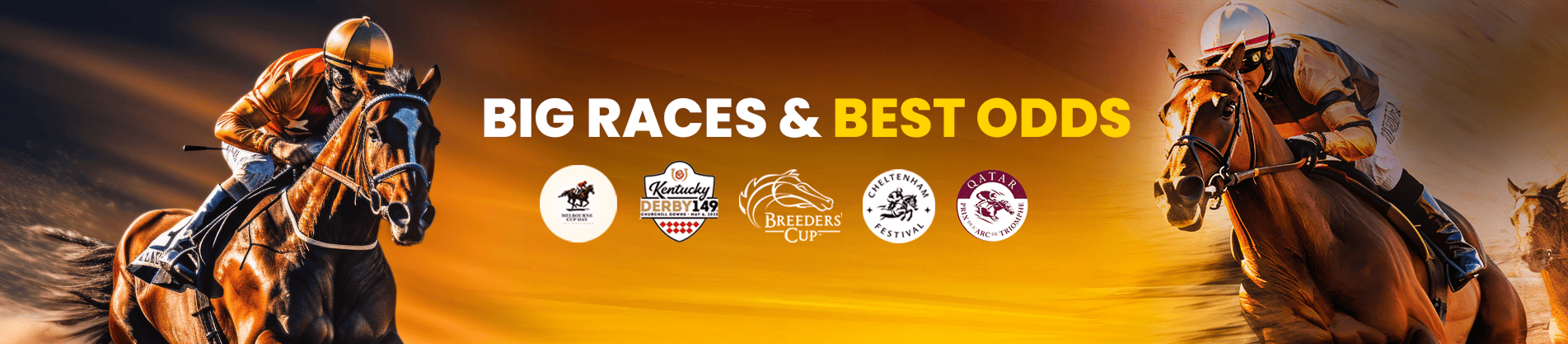Goldenbet Casino United Kingdom horse racing banner for big races like Kentucky Derby with best odds